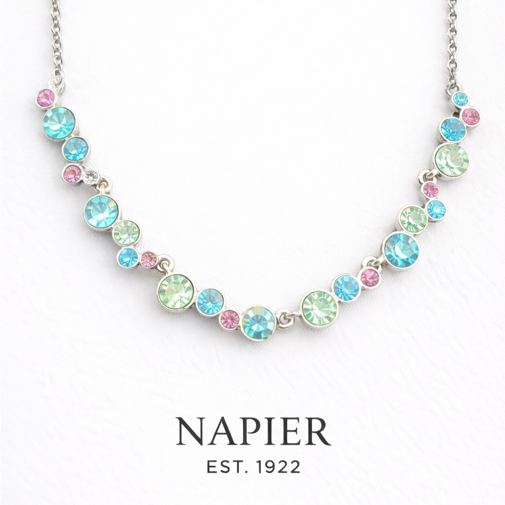 signed Napier Pastel Crystal Necklace
